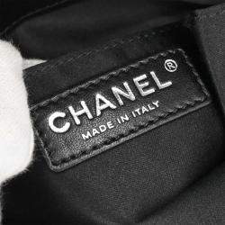 Pre Owned Chanel Black Lambskin Tote Handbag