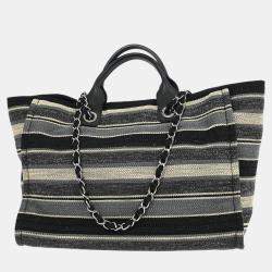 Pre Owned Chanel Gray Canvas Medium Deauville 2way Tote Bag