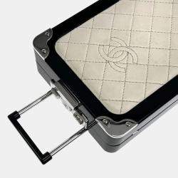 Pre Owned Chanel Plexiglass Lambskin Evening In The Air Trolley Minaudiere Clutch