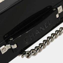 Pre Owned Chanel Plexiglass Lambskin Evening In The Air Trolley Minaudiere Clutch