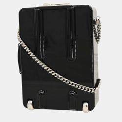 Pre Owned Chanel Plexiglass Lambskin Evening In The Air Trolley Minaudiere Clutch