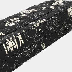 Pre Owned حقيبة شانيل كلاسيكية مزدوجة رفرف كتف ساتان أسود متوسطة الحجم