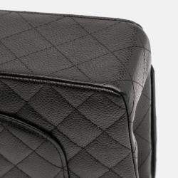 Pre Owned Chanel Black Medium Classic Caviar Double Flap