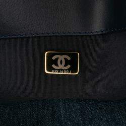 Pre Owned Chanel Blue Large Denim 19 Flap