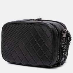 Pre Owned Chanel Black Small Quilted Lambskin Coco Boy Camera Bag