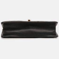 Pre Owned Chanel Black Jumbo CC Quilted Caviar Chunky Chain Flap