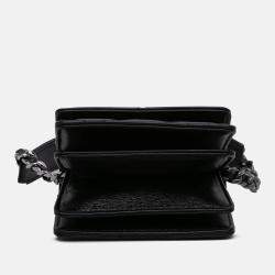 Pre Owned Chanel Black Lambskin 19 Flap Coin Purse With Chain