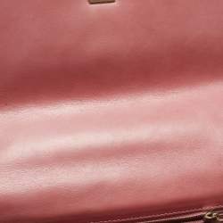 Pre Owned Chanel Pink/Fuchsia Chevron Leather and Lizard Small Coco Top Handle Bag