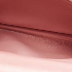 Pre Owned Chanel Pink/Fuchsia Chevron Leather and Lizard Small Coco Top Handle Bag