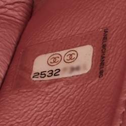 Pre Owned Chanel Pink/Fuchsia Chevron Leather and Lizard Small Coco Top Handle Bag