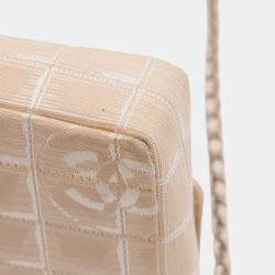Pre Owned Chanel Brown New Travel Line Nylon East West Flap