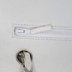 Pre Owned Chanel White Medium Classic Caviar Double Flap