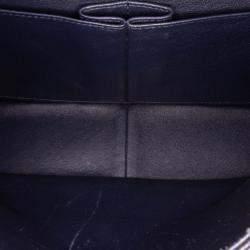 Pre Owned Chanel Navy Blue Jumbo Classic Caviar Double Flap