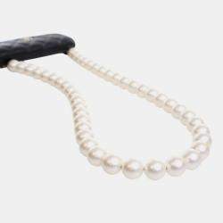 Pre Owned Chanel Black Quilted Lambskin Maxi Pearls Clutch With Chain