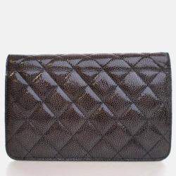 Pre Owned Chanel Patent Wallet On Chain (WOC)