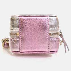 Pre Owned Chanel Mini Lambskin Coco Punk Cube Clutch With Chain