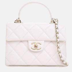 Pre Owned Chanel Mini Caviar Retro Twist Top Handle Bag