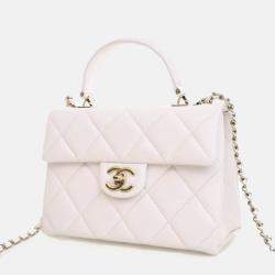 Pre Owned Chanel Mini Caviar Retro Twist Top Handle Bag