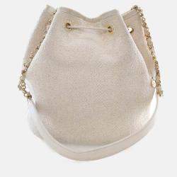 Pre Owned Chanel Small Tweed Deauville Bucket Bag