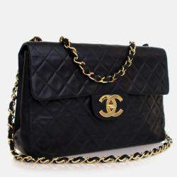Pre Owned Chanel Vintage Maxi Lambskin Single Flap Bag