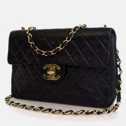 Pre Owned Chanel Vintage Maxi Lambskin Single Flap Bag