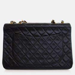 Pre Owned Chanel Vintage Maxi Lambskin Single Flap Bag