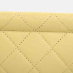 Pre Owned Chanel Medium Yellow Lambskin Chic Pearls Flap Bag