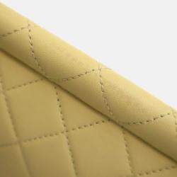 Pre Owned Chanel Medium Yellow Lambskin Chic Pearls Flap Bag
