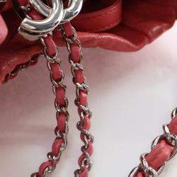 Pre Owned Chanel Vintage Pink Shiny Calfskin Drawstring Bucket Bag