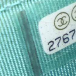 Pre Owned Chanel Green Lambskin Classic Wallet On Chain 