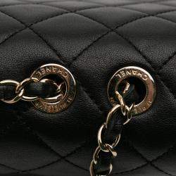 Pre Owned Chanel Black Large Sheepskin Beauty Lock Flap