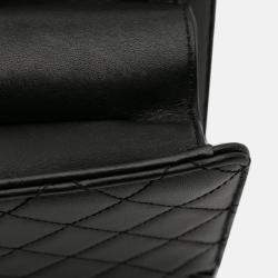 Pre Owned Chanel Black Large Sheepskin Beauty Lock Flap