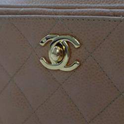 Pre Owned Chanel Brown CC Quilted Caviar Camera Bag