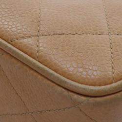 Pre Owned Chanel Brown CC Quilted Caviar Camera Bag