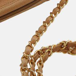 Pre Owned Chanel Brown CC Quilted Caviar Camera Bag