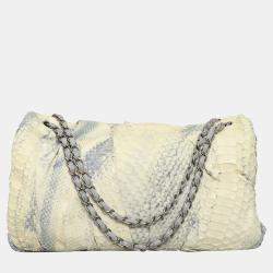 Pre Owned Chanel Python Jumbo XL Flap Bag