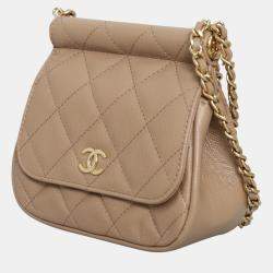 Pre Owned Chanel Caviar Quilted Frame Clutch On Chain
