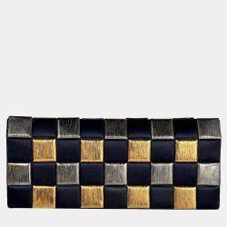 Pre Owned Chanel Black Pochette en Satin et Metal Bag