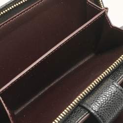 Pre Owned Chanel Black Quilted Caviar Leather L-Zip Wallet