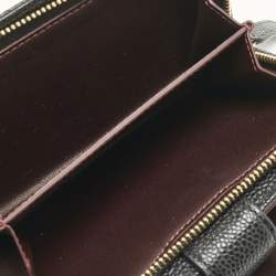 Pre Owned Chanel Black Quilted Caviar Leather L-Zip Wallet
