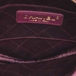 Pre Owned Chanel Purple Leather Diamond CC Chain Clutch