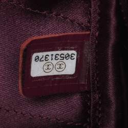 Pre Owned Chanel Purple Leather Diamond CC Chain Clutch