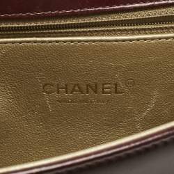 Pre Owned Chanel Navy Burgundy Quilted Leather New Medium Boy Paris- Salzburg Flap Bag