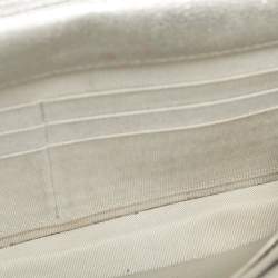 Pre Owned Chanel Silver Chevron Leather CC WOC Bag