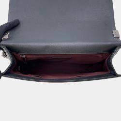 Pre Owned Chanel Boy Chanel Chain shoulder Bag Black Lambskin Patent Leather Size Large