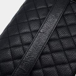 Pre Owned Chanel Boy Chanel Chain shoulder Bag Black Lambskin Patent Leather Size Large