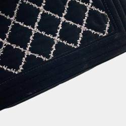 Pre Owned Chanel Boy Chanel Chain shoulder Bag Black Velour Size 25