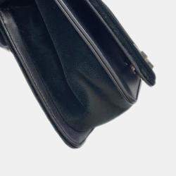 Pre Owned Chanel Boy Chanel Chain shoulder Bag Black Velour Size 25