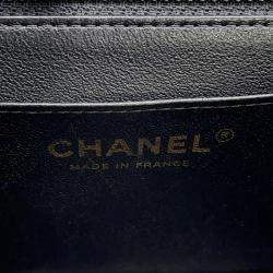 Pre Owned Chanel Chevron Mini Chain shoulder Bag Black Lambskin Size 18