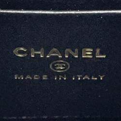 Pre Owned Chanel Matelasse Pearl Handle Chain Shoulder Bag Black Lambskin